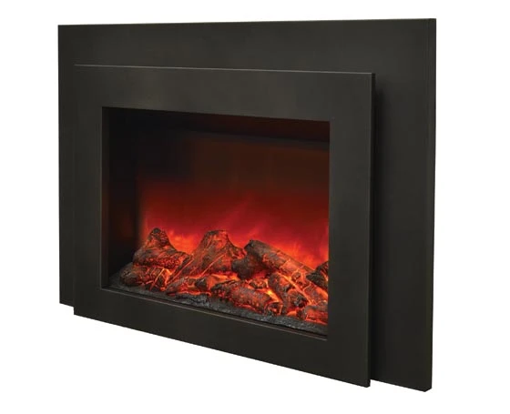 Amantii 30 Inch INS-FM Black Steel Electric Fireplace Insert (Modern) - Image 3