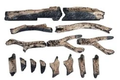 Amantii Deluxe Electric Fireplace Media Kit With 14-Piece Rustic Wood Log Set