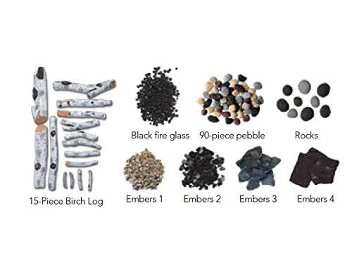 Amantii Deluxe Electric Fireplace Media Kit With 15-Piece Birch Wood Log Set