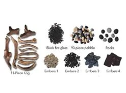 Amantii Deluxe Electric Fireplace Media Kit With 15-Piece Driftwood Log Set