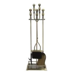 Minuteman Antique Brass Oxford Fireplace Tool Set