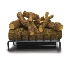 Aspen Industries Master Flame Natural Gas Fireplace Sand Burner With Logs - Red Oak