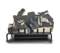 Aspen Industries Master Flame Natural Gas Outdoor Fireplace Burner And Logs - Charred Split Oak