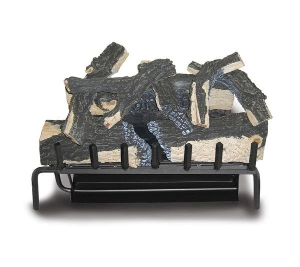 Aspen Industries Master Flame Natural Gas Outdoor Fireplace Burner And Logs - Charred Split Oak