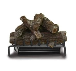 Aspen Industries Master Flame See-Thru Outdoor Fireplace Burner And Logs - Aged Oak