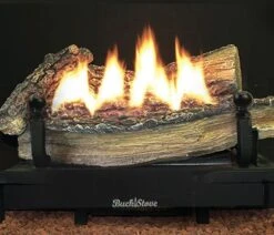 Buck Stove 18' Ceramic Series Vent-Free Natural Gas Log Set - Thermostatic - Shallow Depth