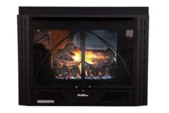 Buck Stove Classic Corner Fireplace Mantel With Model 34 Contemporary Vent Free Gas Fireplace