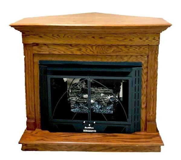 Buck Stove Contemporary Corner Fireplace Mantel With Model 34 Contemporary Vent Free Gas Fireplace