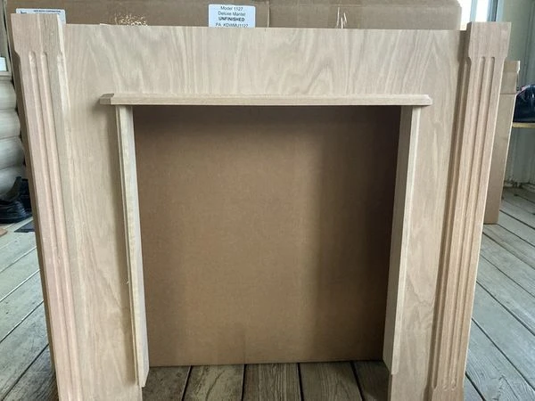 Buck Stove Deluxe Corner Fireplace Mantel With Model 1110 Vent Free Gas Fireplace - Image 2