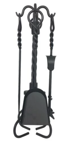 Dagan 21 Inch Four-Piece Twisted Hoop Wood Stove Tool Set