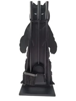 Dagan 25 Inch Three-Piece Black Bear Fireplace Tool Set