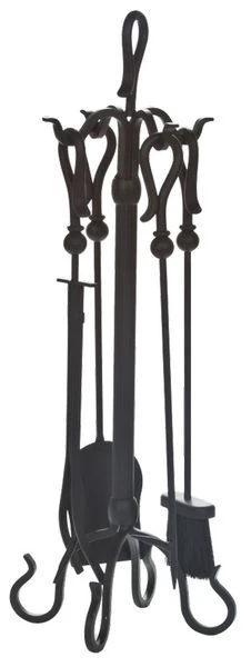 Dagan 32 Inch Four-Piece Ball And Hook Fireplace Tool Set
