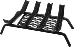 Dagan Four Bar V-Groove Design Fireplace Grate With Welded Ember Retainer