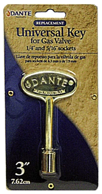 Dante 3 Inch Universal Gas Valve Key - Carded