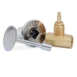 Dante Globe Gas Valve, Key And Floor Plate Kit - Straight - Chrome Finish