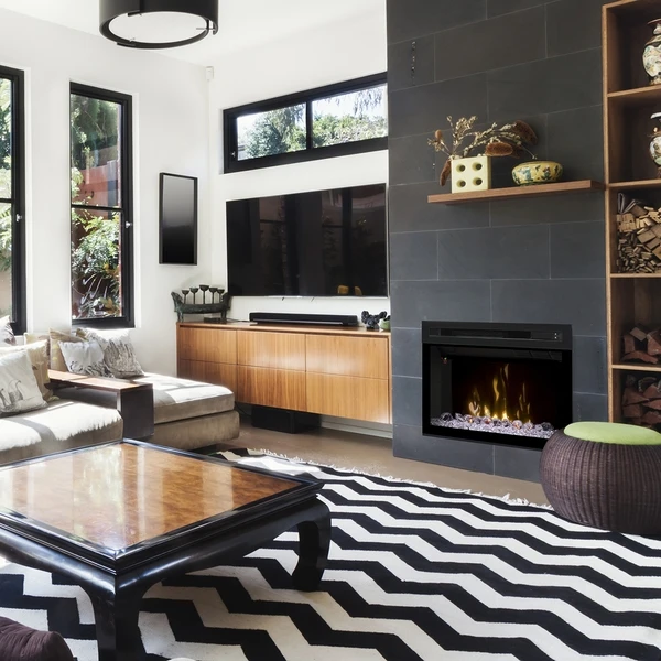 Dimplex 25 Inch Plug-in Electric Fireplace Firebox With Multi-Fire XD And Glass Ember Bed - Image 3