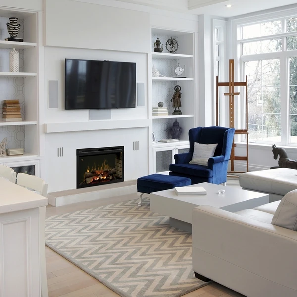 Dimplex 33 Inch Plug-in Electric Fireplace Firebox With Multi-Fire XD And Realogs - Image 3