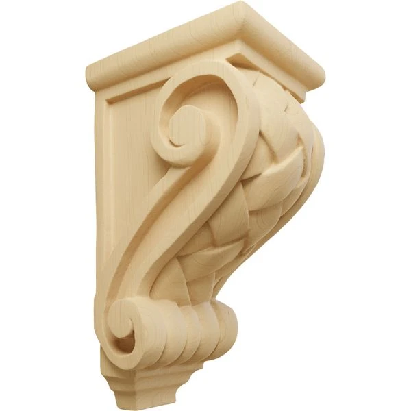 Ekena Millwork 3 1/2 Inch Small Basket Weave Corbel