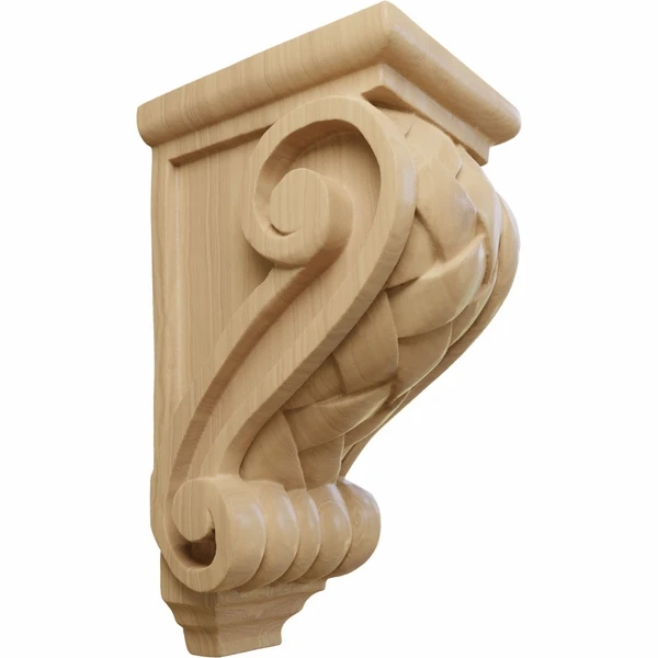 Ekena Millwork 3 1/2 Inch Small Basket Weave Corbel - Image 2