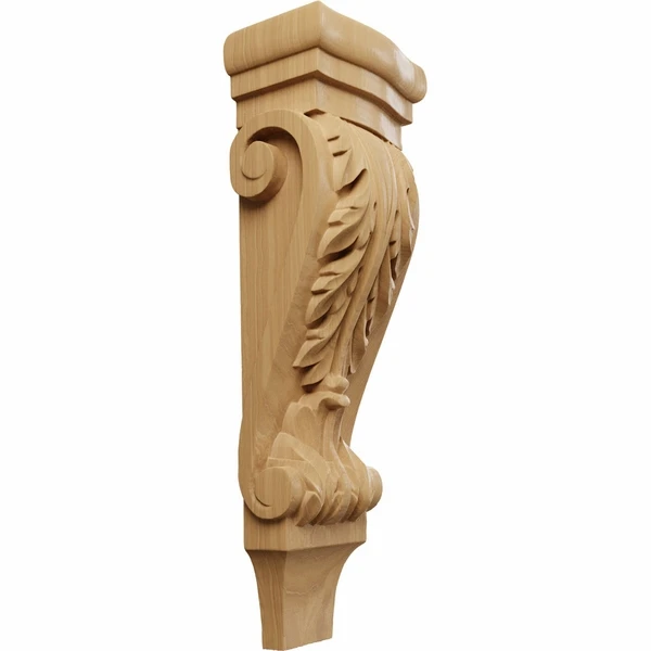 Ekena Millwork 5 1/8 Inch Medium Acanthus Pilaster Wood Corbel - Image 2
