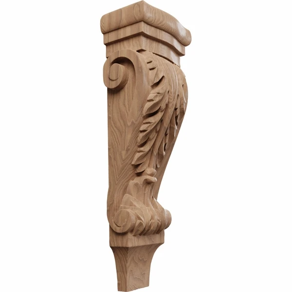 Ekena Millwork 5 1/8 Inch Medium Acanthus Pilaster Wood Corbel - Image 3