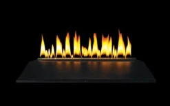 Empire 18' Black Polished Crushed Ventless Natural Gas Fire Glass Set And Millivolt Loft Burner