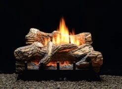 Empire 18' Flint Hill Ceramic Fiber Ventless Natural Gas Log Set And Manual Contour Burner