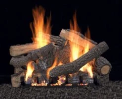 Empire 18' Ponderosa Refractory Ventless Natural Gas Log Set And Intermittent Slope Glaze Burner