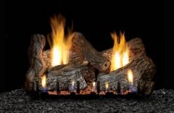Empire 18' Sassafras Refractory Ventless Natural Gas Log Set And Intermittent Slope Glaze Burner