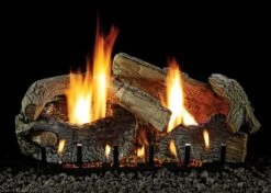 Empire 18' Stacked Age Oak Refractory Vent Free Gas Log Set - For Slope Glaze Burners
