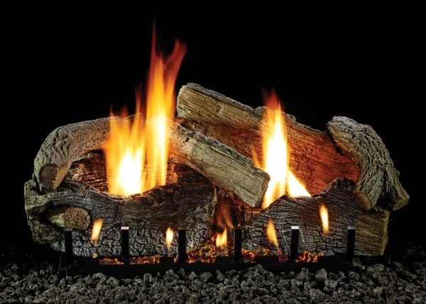 Empire 18' Stacked Age Oak Refractory Vent Free Gas Log Set - For Slope Glaze Burners