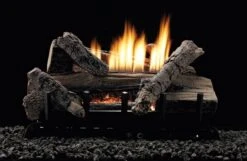 Empire 18' Whiskey River Refractory Ventless Natural Gas Log Set And Manual Contour Burner