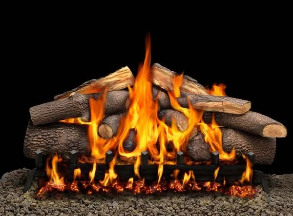 Empire 42' Advantage Refractory Vented Natural Gas Logs Set And Advantage Triple Burner - Match Light