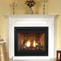 Empire Corner Mantel And 42 Inch Tahoe Deluxe Direct Vent Fireplace - Millivolt Pilot