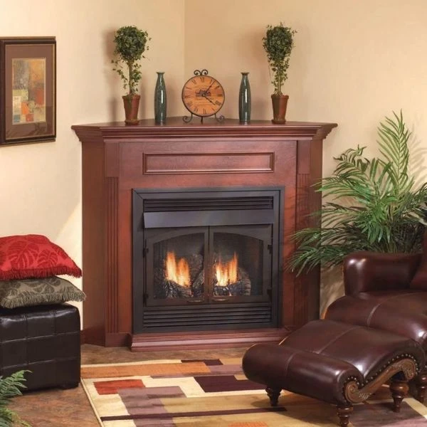 Empire Breckenridge 36 Inch Deluxe Corner Vent Free Gas Fireplace Firebox