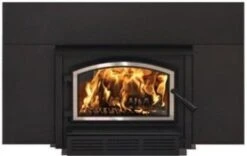 Empire Stove 28 Inch Metallic Black Steel Archway 1700 Wood Burning Fireplace Insert