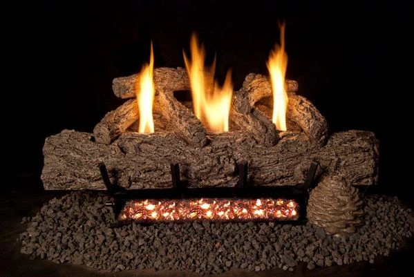 Fyreside 30 Inch Live Oak Vent Free Gas Log Set And Burner - Variable Remote Ready