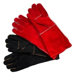 Goods Of The Woods 16 Inch Black Leather Fireplace Gloves