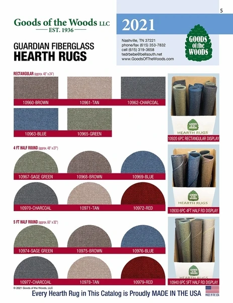 Goods Of The Woods 2 X 4 Foot Fiberglass Face Guardian Rectangular Hearth Rug - Image 2