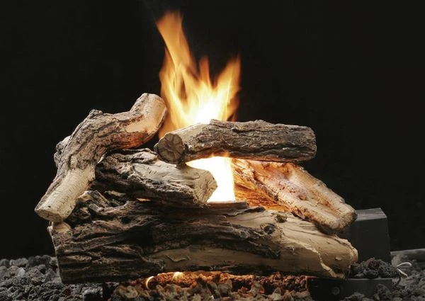 Kingsman 18' Vented Split Oak Log Set With Natural Gas Ash Bed Burner - On/Off Millivolt Pilot Kit