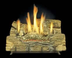Kingsman 24' Vent Free Fiber Split Oak Log Set With Natural Gas Log Burner - Manual Pilot Kit