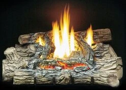 Kingsman 30' Vent Free Fiber Split Oak Log Set With Natural Gas Log Burner - Manual Pilot Kit