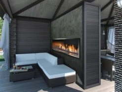Kingsman 36 Inch See Through Barbara Jean Series Outdoor Linear Gas Fireplace