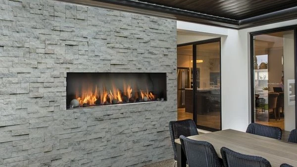 Kingsman 72 Inch Single Sided Barbara Jean Series Outdoor Linear Gas Fireplace