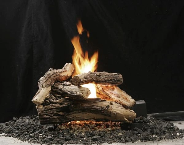 Kingsman Vented Ash Bed Natural Gas Log Burner - 18 Inch - On/Off Millivolt Valve