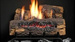 Kingsman 24 Inch Vented/Vent-Free Propane Gas Log Burner For Kingsman Fireplaces - Millivolt