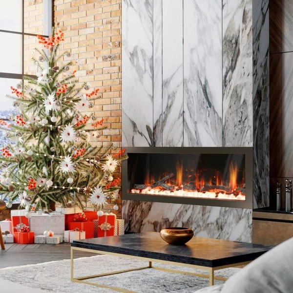 Litedeer Homes Latitude II 48 Inch Seamless Push-in Electric Linear Fireplace - Image 3