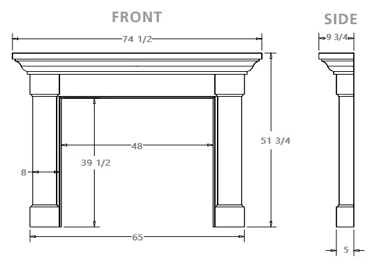 Majestic 48 Inch Kenwood Primed MDF Wood Fireplace Mantel - Image 2