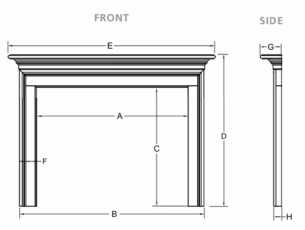 Majestic Richland Reduced Shelf Primed MDF Wood Fireplace Mantel - Image 2