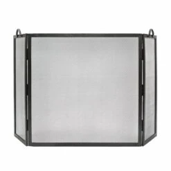 Minuteman 58 Inch Graphite Twisted Rope Folding Screen With Flat Top